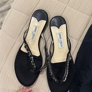 Jimmy Choo Black Sandals with Embellishments